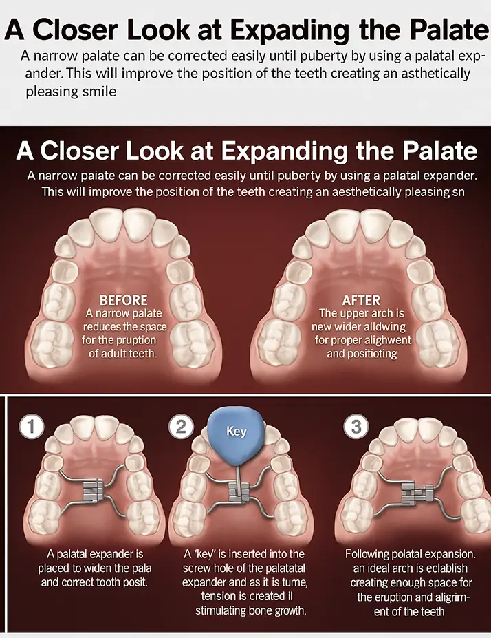 Orthodontist The Woodlands TX Expander Graphic A graphic for a closer look at expanding the palate.
