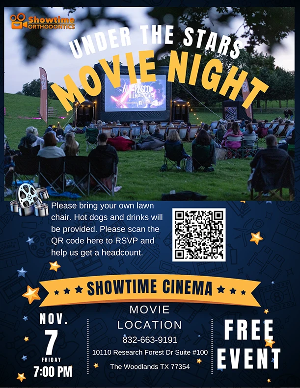 Orthodontist The Woodlands TX Under The Stars Movie Night Poster